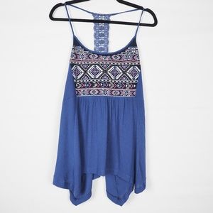 NWT Miss Me Blue Racerback Tank, Size L